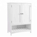 Free Standing Bathroom Cabinet with Adjustable Shelf Kitchen Cupboard Wooden Entryway Storage Cabinet White